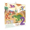 Janod J09158 Kreatív doboz vastag, áthelyezhető dinoszaurusz matricákkal - 2 éves kortól