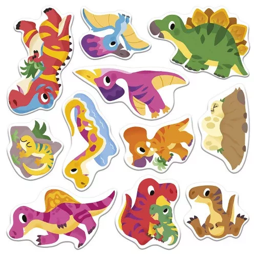 Janod J09158 Kreatív doboz vastag, áthelyezhető dinoszaurusz matricákkal - 2 éves kortól
