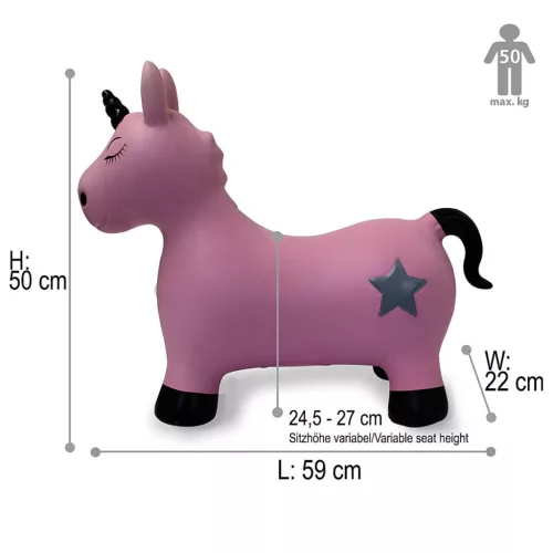 HoppyDoo ugráló állat egyszarvú rózsaszín pumpával