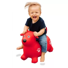 HoppyDoo ugráló állat kutya piros, pumpával