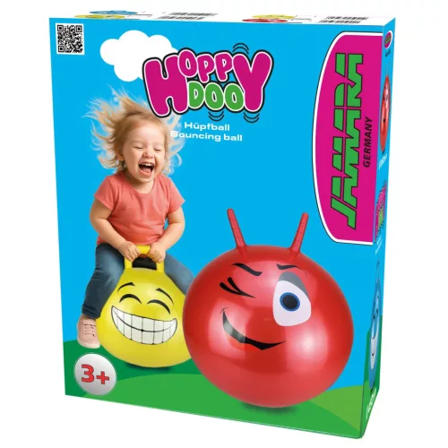 HoppyDoo Pattogó labda Mosolygó sárga 450mm