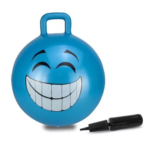 HoppyDoo Pattogó labda Mosolygó kék 450mm
