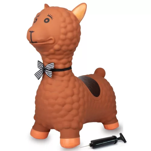 HoppyDoo ugráló állatka Lama barna, pumpával