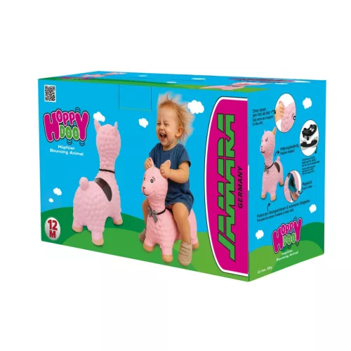 HoppyDoo ugráló állatka Lama rózsaszín pumpával