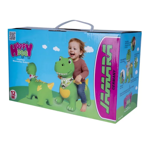 HoppyDoo ugráló állat Dino szárnyakkal zöld - pumpával