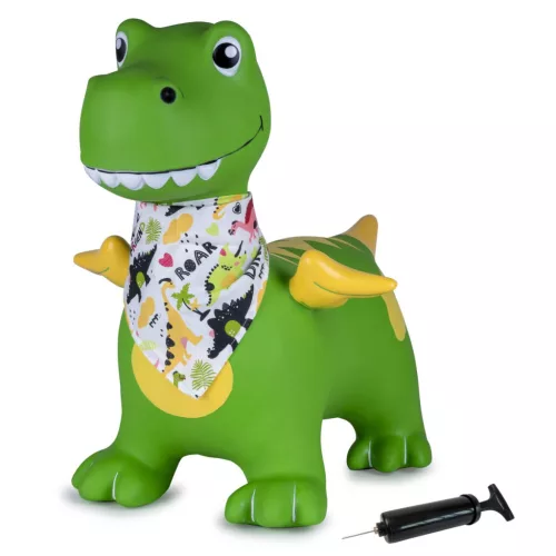 HoppyDoo ugráló állat Dino szárnyakkal zöld - pumpával