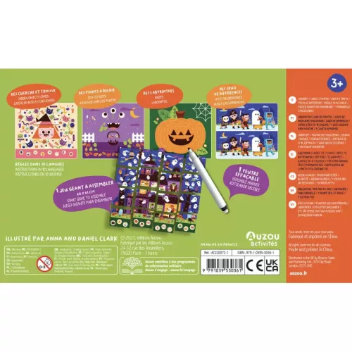 Auzou Letörölhető Fejtörő Feladatkártyák – Halloween