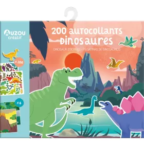   Újrahasználható matricázó készlet, Dinoszauruszok Auzou