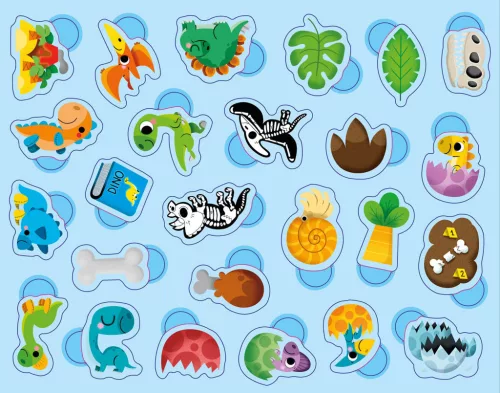 300 db-os matrica készlet fém dobozban, Dinoszauruszok Auzou