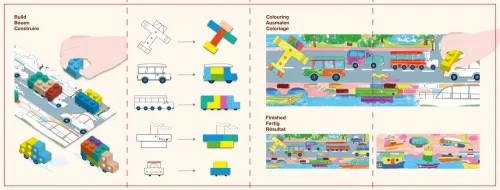 Építs és rajzolj fejlesztő kreatív zsírkréta készlet, Közlekedés Avenir