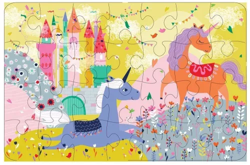 Avenir Kerek Puzzle – Unikornis, 28 db-os