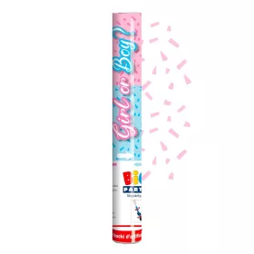   Fiú vagy lány? Bababváró konfetti ágyú 30 cm-es, Rózsaszín