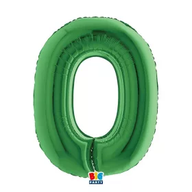 0-ás számos fólia lufi 102 cm, Zöld
