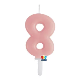 8-as számos gyertya babarózsaszín 7 cm-es