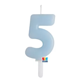 5-ös számos gyertya babakék 7 cm-es