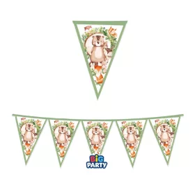 Erdei állatos parti zászlófüzér 3m-es