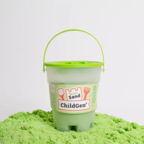 ChildGen kinetikus homokgyurma vödörben 500 gr, Zöld