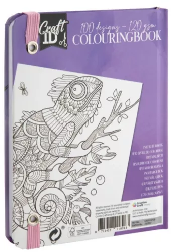 CraftID Színezőfüzet gumiszalaggal 50 lapos, lila CraftArt