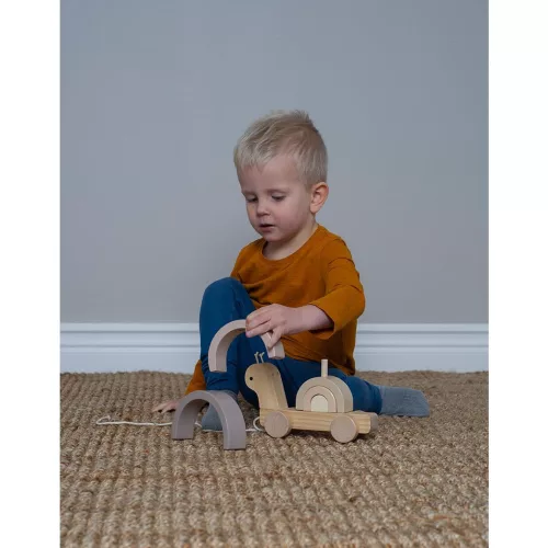 2 az 1-ben húzható csiga és szivárvány toronyépítő játék Jabadabado