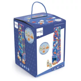   Scratch Europe Toronyépítő kocka fa figurákkal, Világűr  (SC6181228)