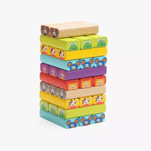 Montessori állatos jenga torony TOPBRIGHT