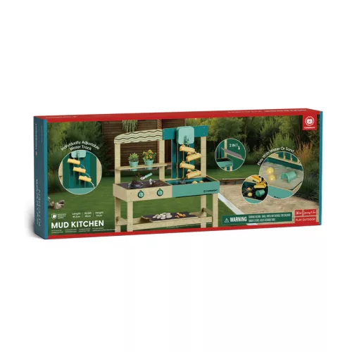 Kültéri sárkonyha víztartállyal, homokozó rekesszel és játékkonyha felülettel TOPBRIGHT