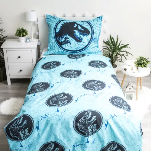 Jurassic World Dinosaur Tracker Sötétben világító ágyneműhuzat 140×200cm, 70x90 cm