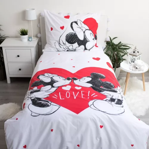 Disney Mickey, Minnie Love ágyneműhuzat 140×200cm, 70×90 cm