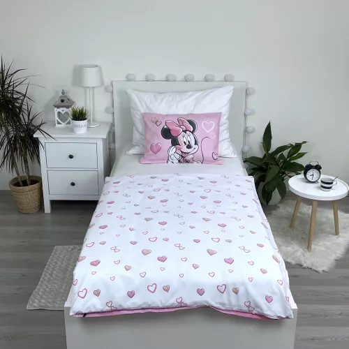 Disney Minnie Powder Pink gyerek, ovis ágyneműhuzat 100×135 cm, 40×60 cm