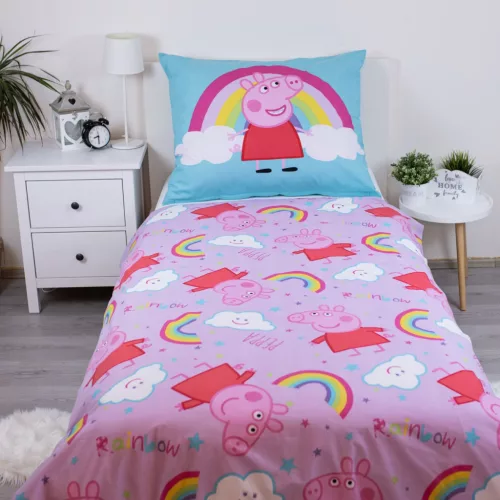 Peppa malac Jump In ágyneműhuzat 140×200cm, 70×90 cm