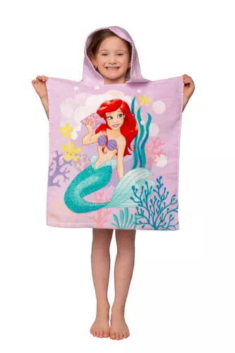 Disney Hercegnők Ariel Pink törölköző poncsó 50x115 cm