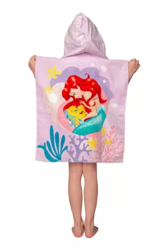 Disney Hercegnők Ariel Pink törölköző poncsó 50x115 cm