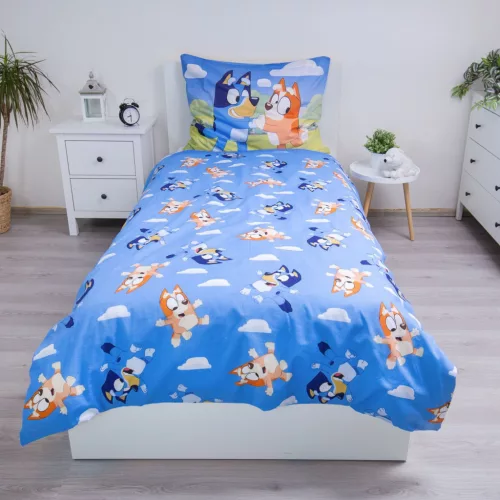 Bluey Happy Family ágyneműhuzat 140×200cm, 70x90 cm