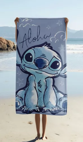 Disney Lilo és Stitch, A csillagkutya Aloha fürdőlepedő, strand törölköző 70x140cm