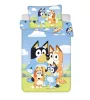 Bluey Happy Family gyerek, ovis ágyneműhuzat 100×135cm, 40×60 cm