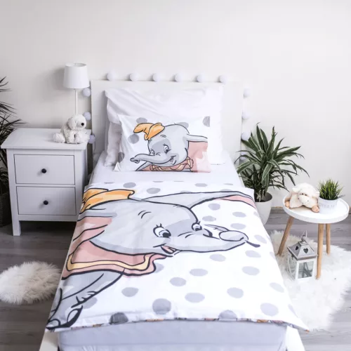 Disney Dumbo Dots gyerek, ovis ágyneműhuzat 100×135cm, 40×60 cm