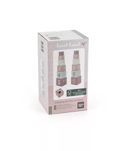 Label-Label építőkocka számokkal - Rózsaszín fajáték