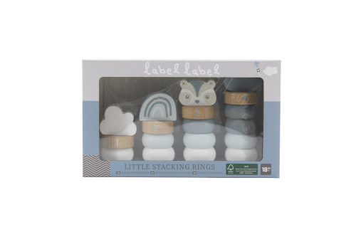 Label-label - fa ferde toronyépítő kék - fajáték