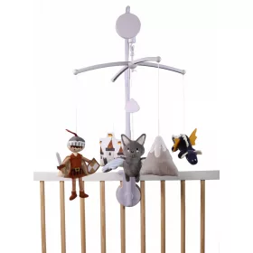   Tryco Plüss kiságyra rögzíthető zenélő körforgó lovagos