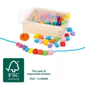   Legler kreatív fa gyöngyfűző készlet – színes fa gyöngyök játékos kreativitáshoz
