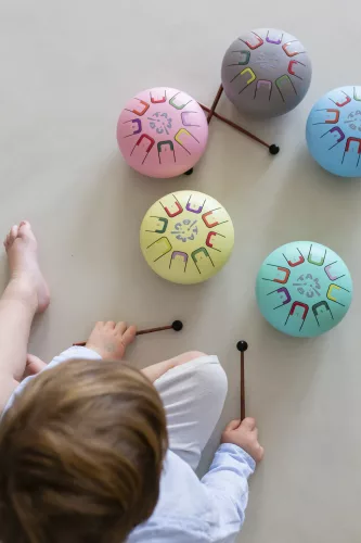Baby Tambú  Szélsárkány, világos kék gyerhangszer, zenedob, handpan