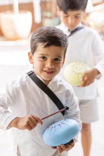 Baby Tambú  Szélsárkány, világos kék gyerhangszer, zenedob, handpan