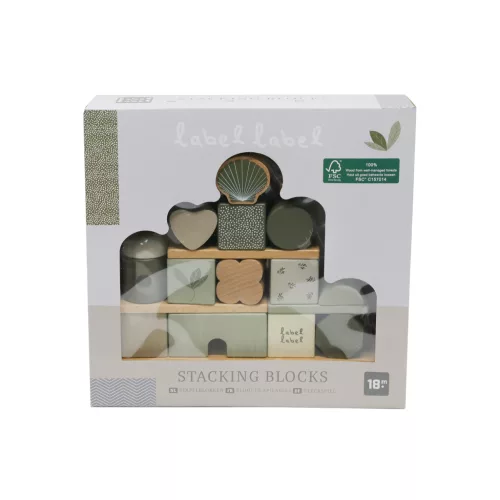 Label Label montesszori formaépítő rudas fa építőjáték  - Oliva