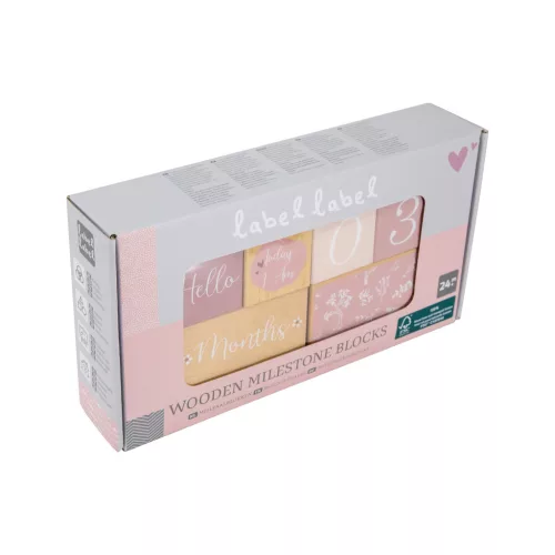 Label Label Fa mérföldkőkockák - Pink