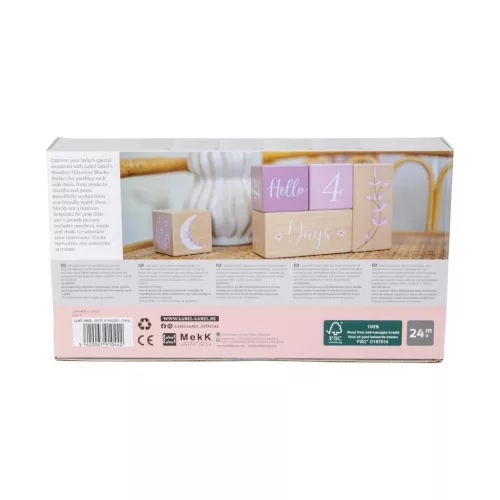 Label Label Fa mérföldkőkockák - Pink