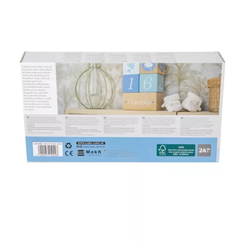 Label Label Fa mérföldkőkockák- Kék