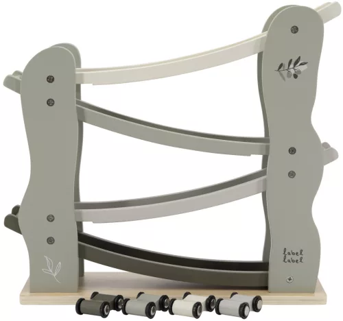 Label Label fából készült versenypálya olivazöld színben - Fajáték