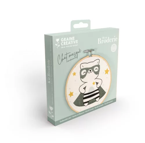 Graine Creative Hímzőkészlet – Szuper cica (15 cm)