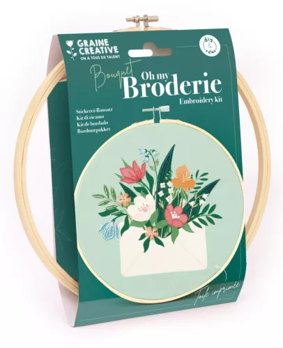 Graine Creative Hímzőkészlet – Virágcsokor (20 cm)