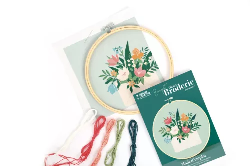 Graine Creative Hímzőkészlet – Virágcsokor (20 cm)